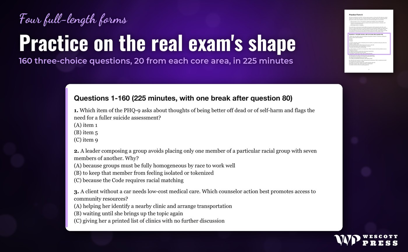 Practice on the real exam's shape