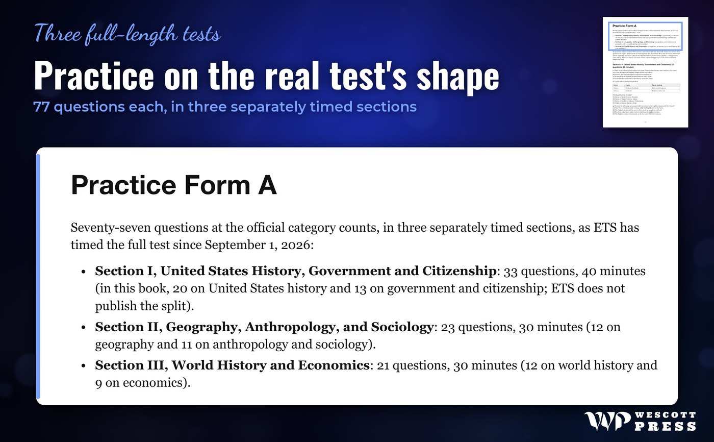Practice on the real test's shape