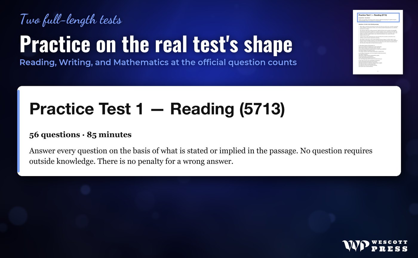 Practice on the real test's shape