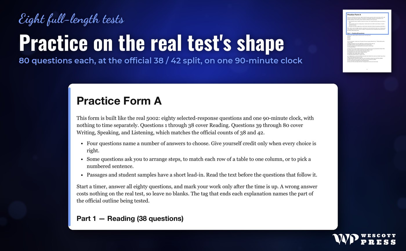 Practice on the real test's shape