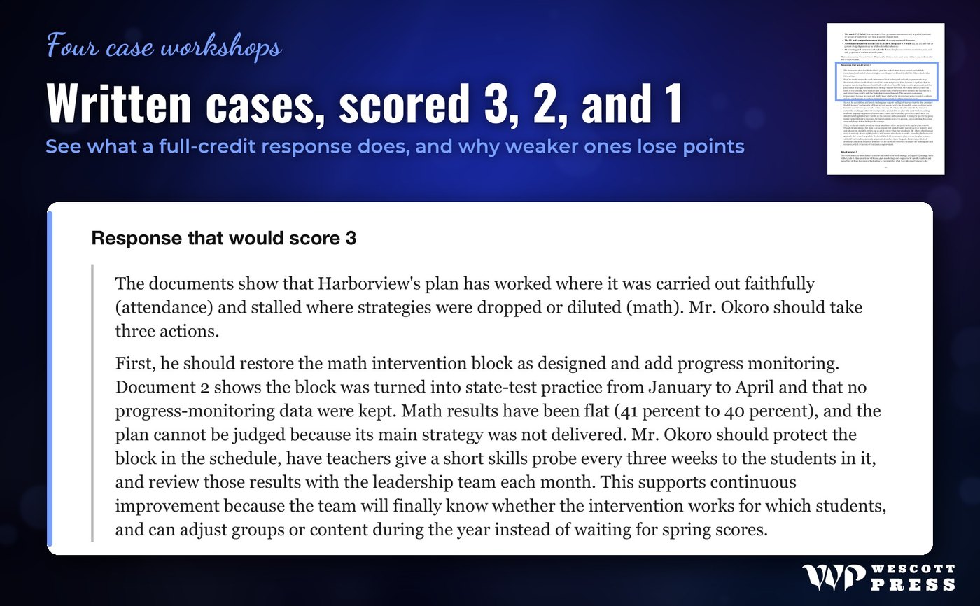 Written cases, scored 3, 2, and 1