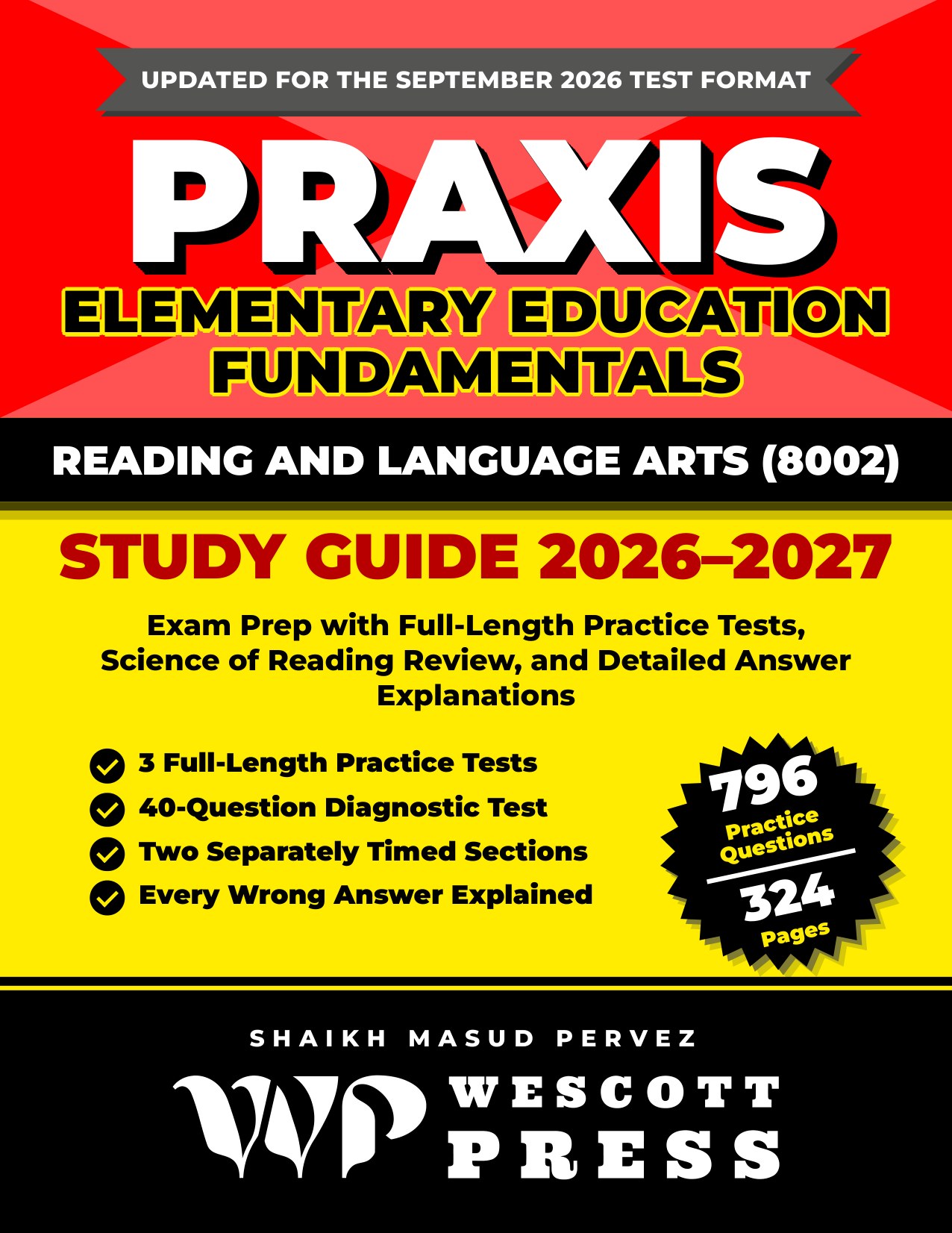Praxis Elementary Education Fundamentals: Reading and Language Arts (8002) Study Guide 2026-2027 cover