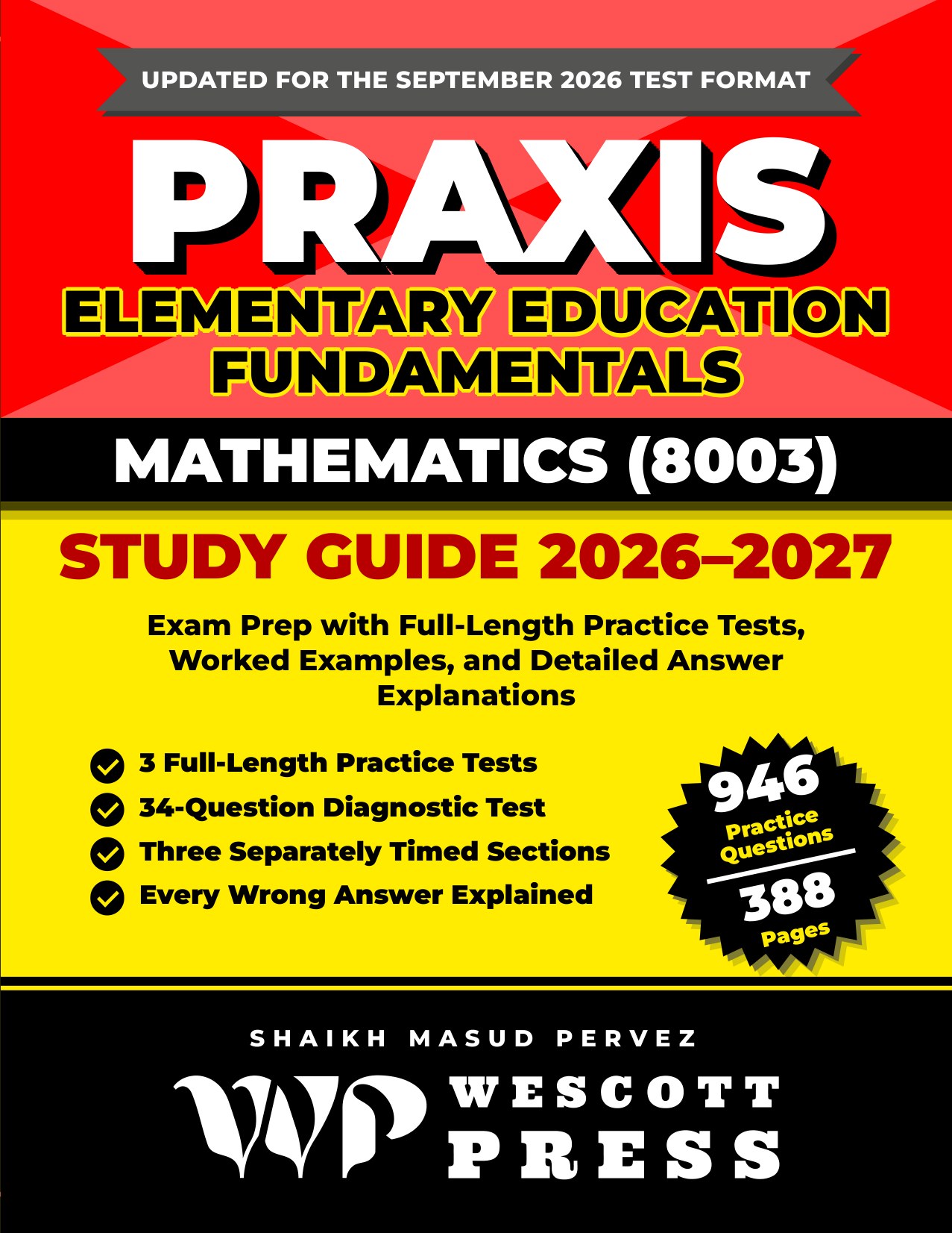 Praxis Elementary Education Fundamentals: Mathematics (8003) Study Guide 2026–2027 cover