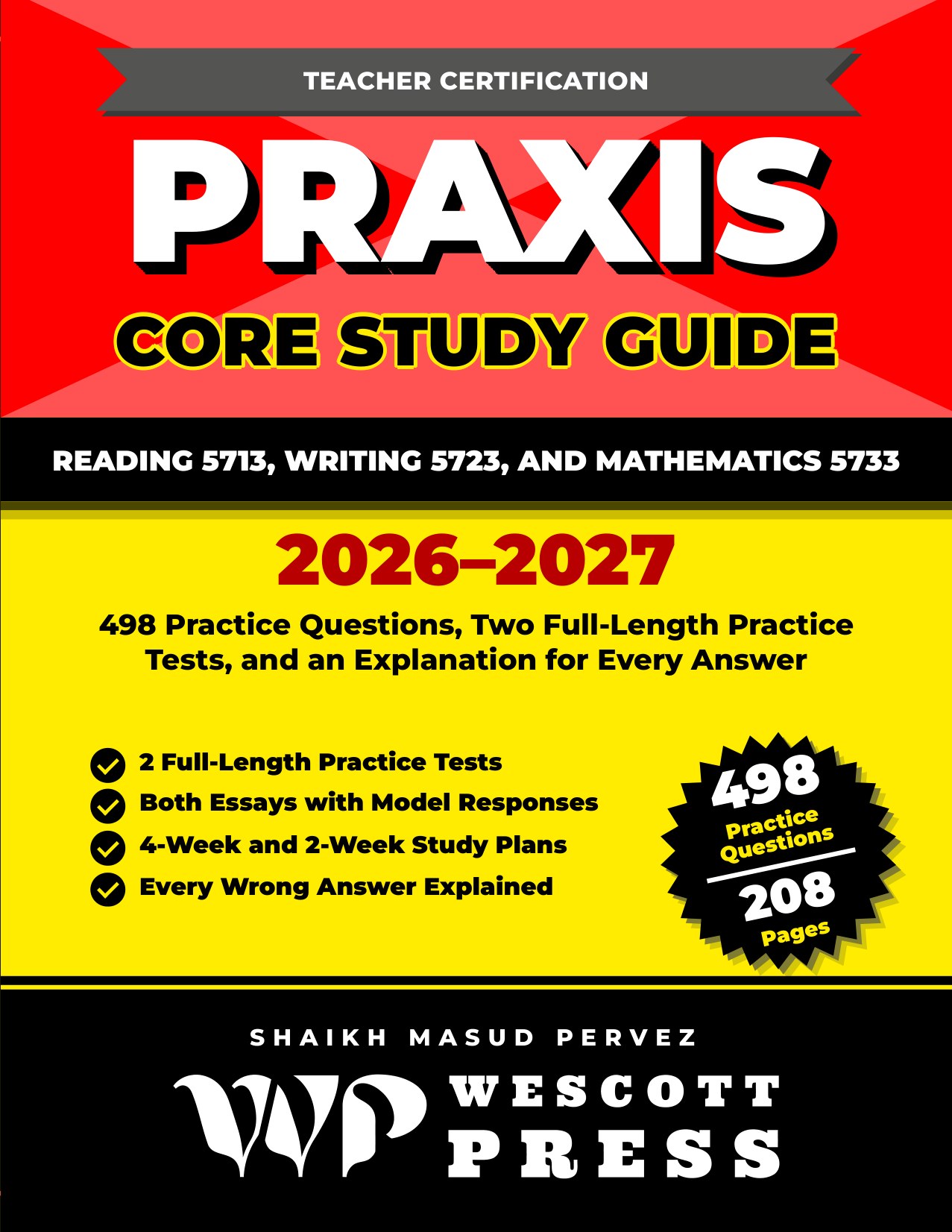 Praxis Core Study Guide 2026-2027 cover